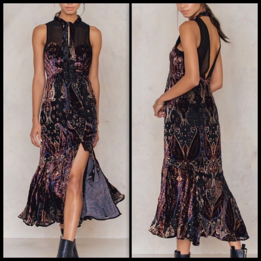 Free people velvet maxi dress